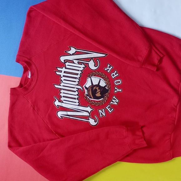 Vintage Other - Vintage 90s Manhattan New York Graphic Crewneck Sweater